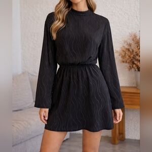 Express open back black dress